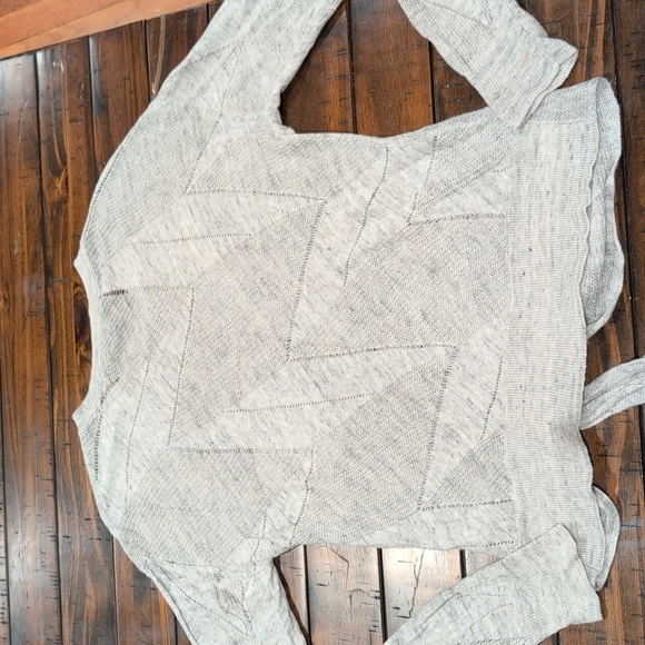 Veronica Beard Linen Elina Pointelle Sweater Tie Front - Picture 8 of 8